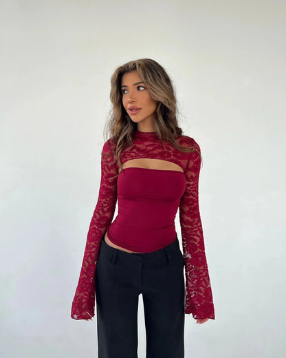 LARA | LONGSLEEVE LACE TOP